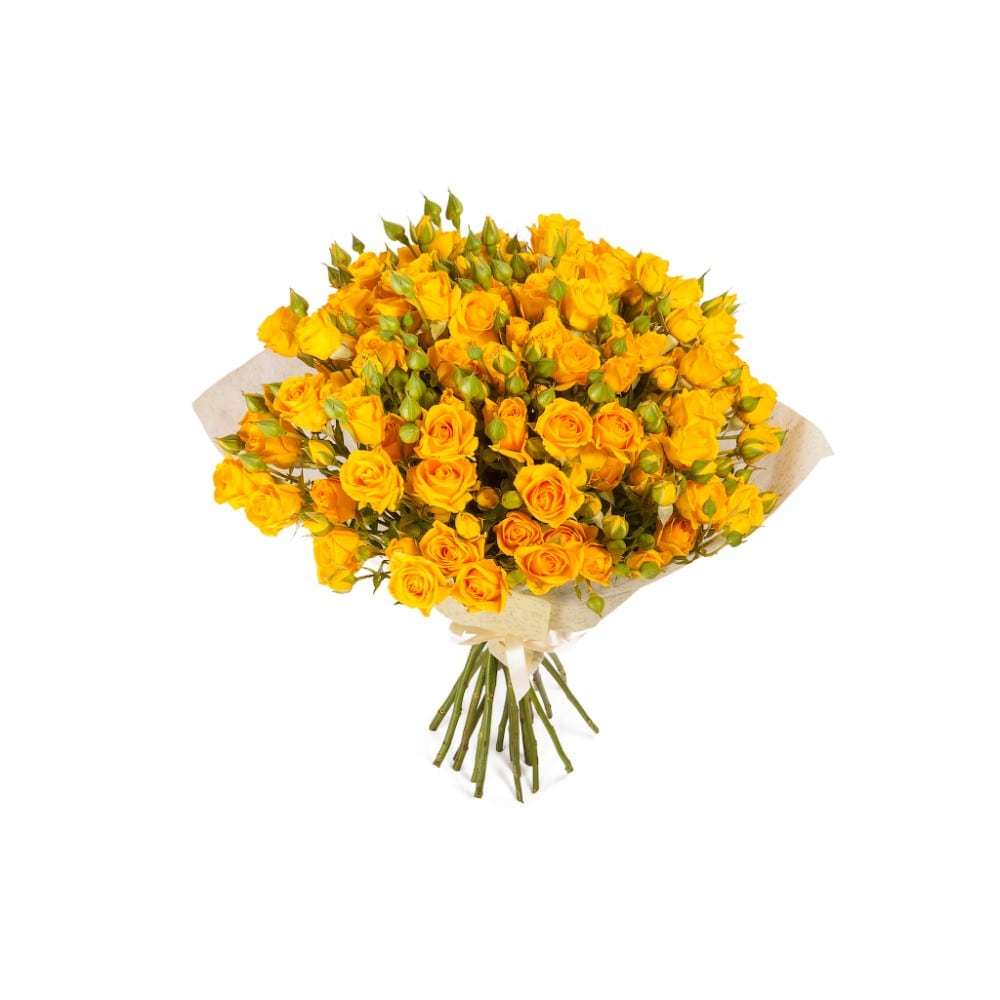15 кустовых желтых роз, Россия